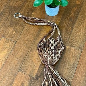 Brown Chenille Macrame Plant Hanger